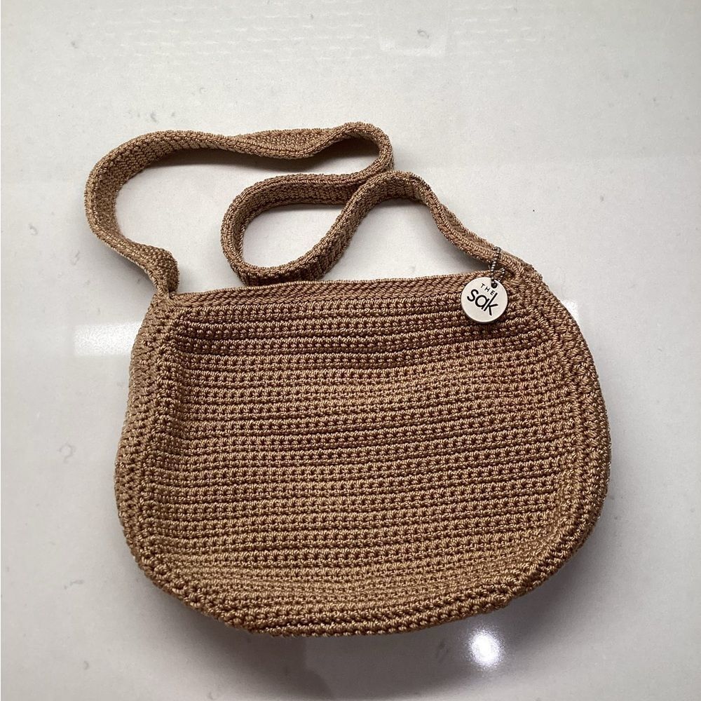 The Sak Woven Crochet Crossbody Bag in Tan - Picture 4 of 6